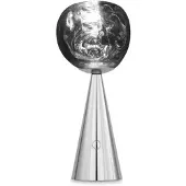 Tom Dixon LED-akkupöytälamppu Melt Portable, hopea, 29 cm Melt, himmennettävä, Kromi/hopea, Makuuhuone, Synteettinen materiaali, Design