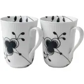 Royal Copenhagen - Black Fluted Mega Muki 36 cl 2 kpl - Kahvimukit - Karen Kjældgård-Larsen
