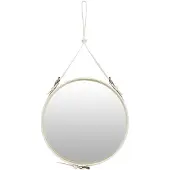 Gubi - Adnet Wall Mirror, Circular, Ø58, Cream Leather - Seinäpeilit - Jacques Adnet - Beige
