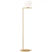 Flos Design-jalkalamppu IC F1, himmennettävä, Messinki/kulta, Olohuone/ruokailutila, Metalli, Design