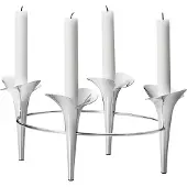 Georg Jensen Bloom Botanica kynttilänjalka, stainless steel