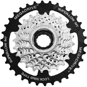 Sunrace Mf M4s Threaded Freewheel Musta,Hopeinen 7s / 13-34t