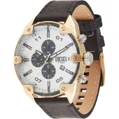 Diesel Spiked Chronograph Black leather strap DZ4671
