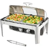 Vevor suorakaiteen muotoinen hankausastia 9Qt Pan Visual Glass -kannen polttoainetelineellä
