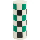HAY Column kynttilä medium, white green/black check