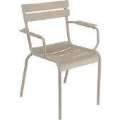 Fermob - Luxembourg Armchair Nutmeg 14 - Ulkona käytettävät ruokailutuolit - Frédéric Sofia - Beige - Metalli