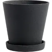 HAY Flowerpot ruukku ja lautanen, M, musta