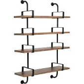 Gubi Demon seinähylly 4 tasoa Walnut, 95 cm