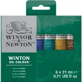 Winsor & Newton 094376860764, Sininen, Ruskea, Vihreä, Punainen, Keltainen, 21 ml, Tuubi, 6 kpl