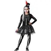 Atosa Skeleton Skirt Child Girl Custom Musta 10-12 Years