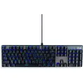 MediaRange MRGS101-UK, Langallinen, USB, Mekaaninen, QWERTY, RGB LED, Musta, Hopea