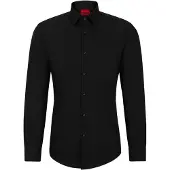 HUGO for man. 50289499 Kenno shirt black (44), Casual, Party, Cotton, Long sleeve