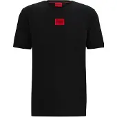 HUGO for man. 50447978 Diragolino T-shirt black (L), Casual, Cotton, Short sleeve, Sustainable