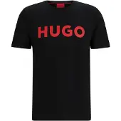 HUGO for man. 50467556 T-shirt Dulivio black (L), Casual, Cotton, Short sleeve, Sustainable