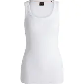 BOSS for woman. 50504245 T-shirt Emmatite white (L), Casual, Cotton, Sleeveless / Straps