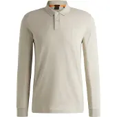BOSS for man. 50507704 Beige Passerby Slim Fit Polo (S), Casual, Cotton, Long sleeve