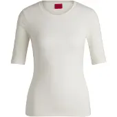 HUGO for woman. 50515019 Darnelia T-shirt off-white (XL), Casual, Polyester, Short sleeve
