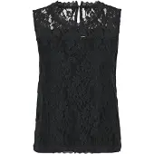 Cream Crkit Lace Top - Black - M