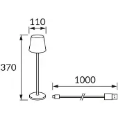 Strühm Ulkopöytävalaisin Struhm Toga Led 2w 200lm Cct Dim Usb, biały