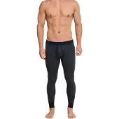 Schiesser Long Underpants With Fly, Dark Blue Ringed - Fine Rib, Melange - Black - XXXXL