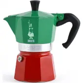 Bialetti 0005650, Pressopannupakkaus, 0,5 L, Musta, Vihreä, Punainen, Alumiini, Polypropeeni (PP), 125 mm