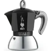 Bialetti Moka Induction, Mokkapannu, 0,4 L, Musta, Hopea, Alumiini, 2 kuppia, Polypropeeni (PP) (0006932)