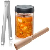 GEFU NATIVO, Vihannes, 1 L, Lasi, Muovi, Ruostumaton teräs, Puu, Ruskea, Ruostumaton teräs, Läpinäkyvä, 1,5 kg
