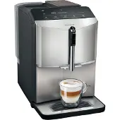 Siemens EQ.300 TF303E07, Espressokone, 1,4 L, Kahvipavut, Sisäänrakennettu jauhin, 1300 W, Musta, Metallinen, Hopea
