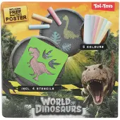World of Dinosaurs Sidewalk Chalk Dino with Stencils 10pcs.