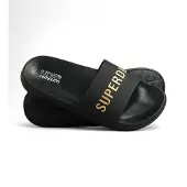 Superdry for man. MF310223A Flip flops with Code logo black (44/45), Gold, Flat, Casual, Beachwear