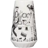 Arabia Emilia maljakko 19 cm Musta-valkoinen