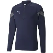 Puma Harjoituspaita Teamfinal 1/4 Vetoketju - Navy/harmaa/hopea, koko Large