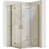 REA Hugo Double suihkukaappi 90x90 harjattua kultaa