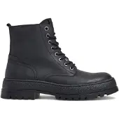 Pepe Jeans for man. PMS50258 Lincoln Top leather ankle boots black (45), Flat, Laces, Zip, Casual