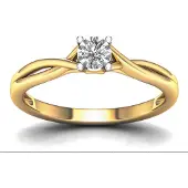 Lykken Elegance yksikivinen sormus timanteilla keltakultaa 0,10 ct 185