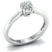 Lykken Elegance yksikivi timanttisormus 0,10 ct valkokulta -160