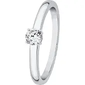 Lykken Elegance yksikivinen valkokultainen timanttisormus solitaire 0,16 ct-185