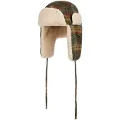 Stetson Checked Bomber Aviator Hat Green/Dark Orange Pipot S