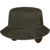 Stetson Bucket Hat with Earflaps Cotton/Polyester Brown Hatut 59/L