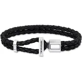 Thomas Sabo Rebel At Heart Double musta nahkarannekoru A2148-682-11-L21