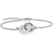 Thomas Sabo Blackened silver bracelet Together with two rings and coloured stones