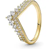 Pandora Tiara Wishbone 14K Gold-Plated Ring With Clear Cubic Zirconia - Gold - 54