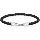 Thomas Sabo Rebel At Heart musta nahkarannekoru 4 mm A2147-682-11-L17