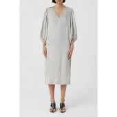 Closed Puff Sleeve Dresses Grey Alabaster - Beige - M