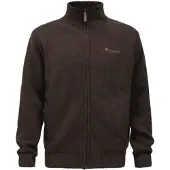 Pinewood Hurricane Full Zip Sweater (Color: D.Brown Mel, Size: 3XL)