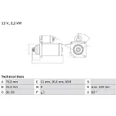 Bosch Starttimoottori - VW - Touareg. Porsche - Cayenne. Audi - Q7