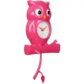 Karlsson seinäkello Owl Pendulum bright pink KA5965BP