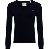 Gant for woman. 4805262 V-neck extra fine navy lambswool jumper (S), Casual