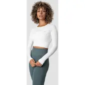 ICANIWILL Define Seamless LS Crop Top White