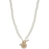 Ralph Lauren Nk Prl Padlock Pendant - Gld/Wht Pearl/Cry - Cream - ONE SIZE